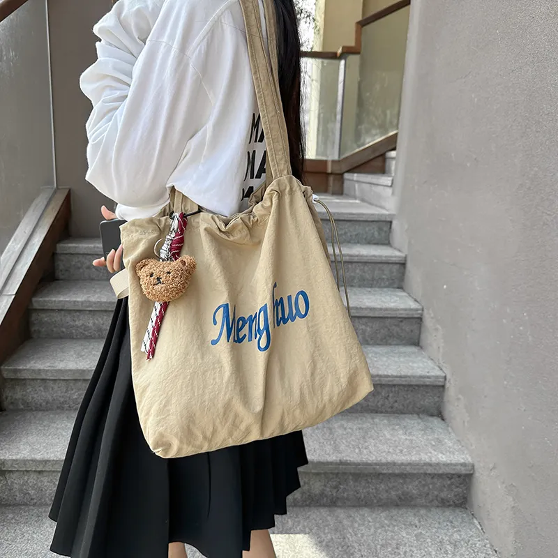 DCLOUD Nylon Tote Bag Shoulder Bag Women's Yellow/White/Gray/Black/Blue/Khaki/Red-20