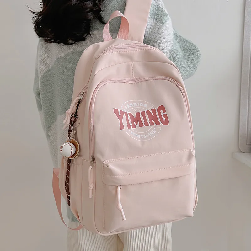 DCLOUD Nylon Backpack Unisex Red/White/Blue/Pink/Black-16