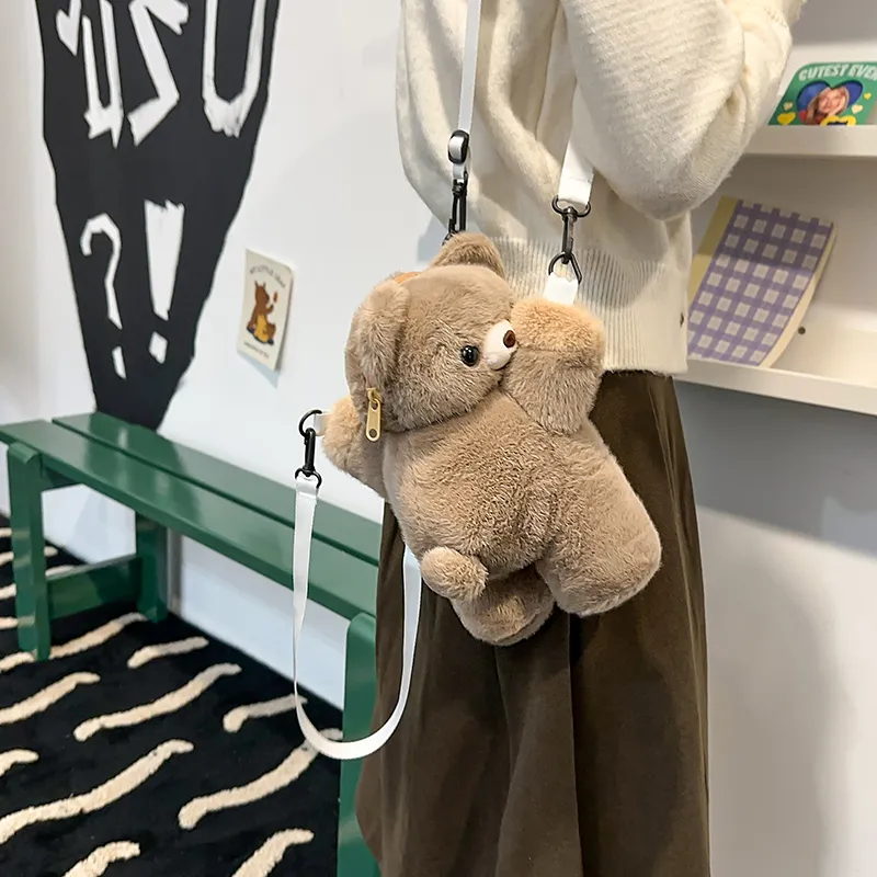 DCLOUD Plush Backpack Trumpets Women's Brown Bear/Khaki Bear/White Puppy/White Lamb-6