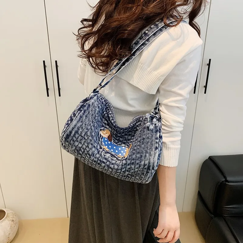 DCLOUD Denim Crossbody Bag Women's Black/Blue-10