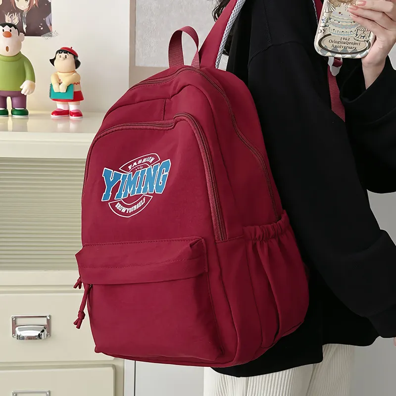 DCLOUD Nylon Backpack Unisex Red/White/Blue/Pink/Black-1