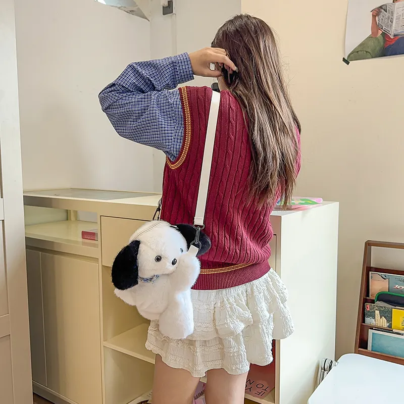 DCLOUD Plush Backpack Trumpets Women's Brown Bear/Khaki Bear/White Puppy/White Lamb-12