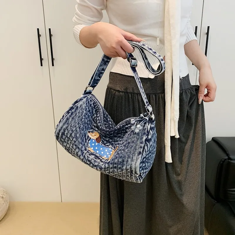DCLOUD Denim Crossbody Bag Women's Black/Blue-8