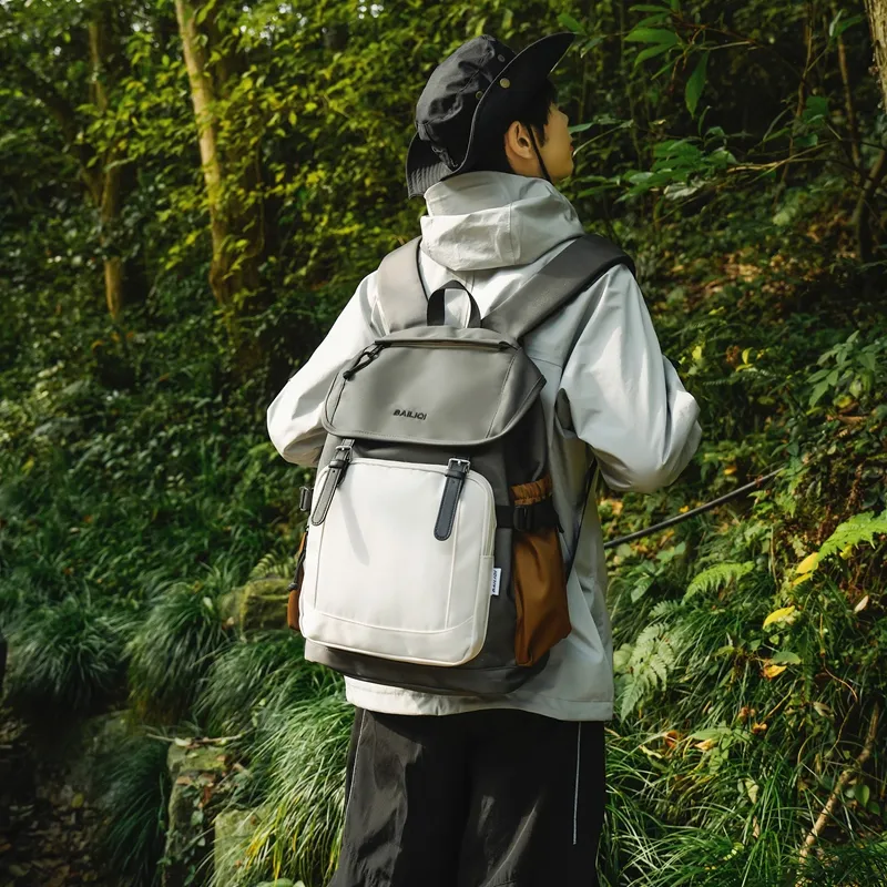 DCLOUD Nylon Backpack Large Size Unisex White/Black/Army Green/Light Green/Khaki-14