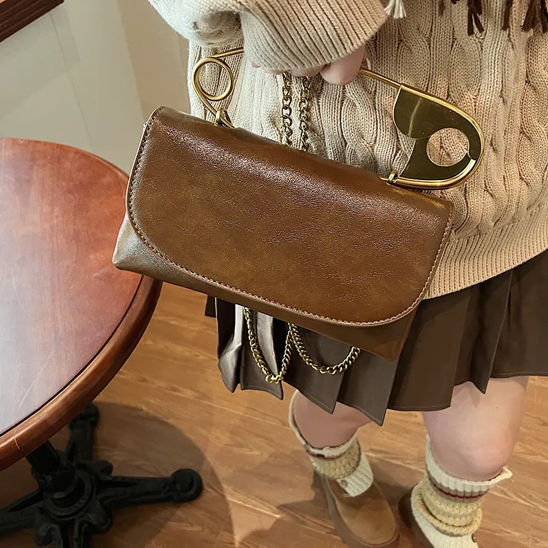 DCLOUD PU Shoulder Bag Crossbody Bag Handbag Regular Unisex Ecru Black/Brown/Burgundy-16
