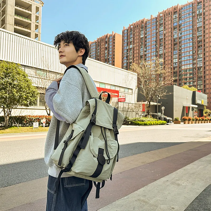 DCLOUD Nylon Backpack Unisex Orange/White/Black/Green/Light Gray-23