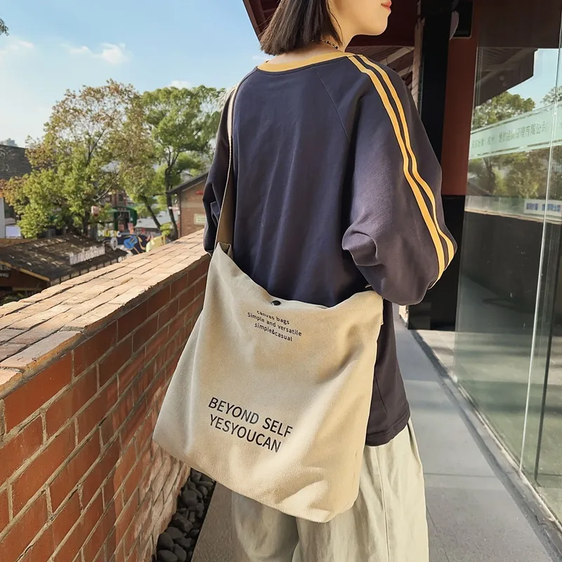 DCLOUD Canvas Handbag Regular Unisex Khaki/Black/Gray/Brown/Green-1