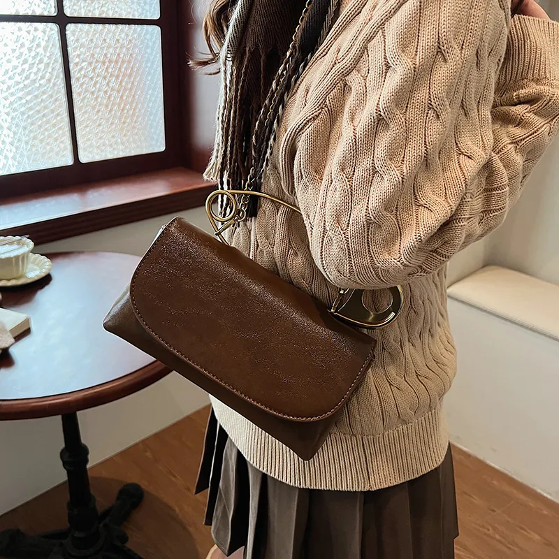 DCLOUD PU Shoulder Bag Crossbody Bag Handbag Regular Unisex Ecru Black/Brown/Burgundy-17
