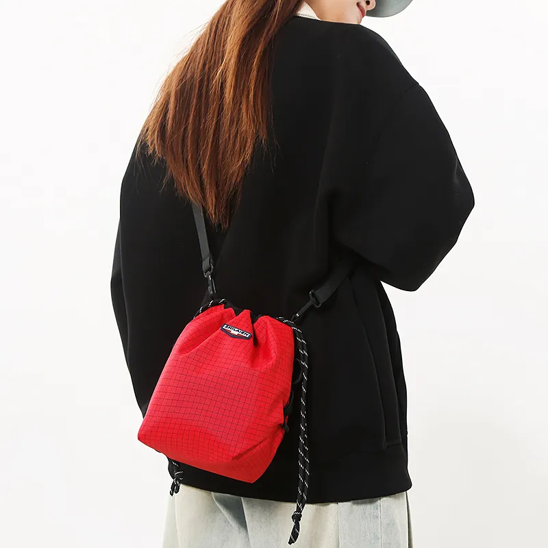 DCLOUD Nylon Crossbody Bag Regular Unisex Black/Khaki/Yellow/Red/Green-16