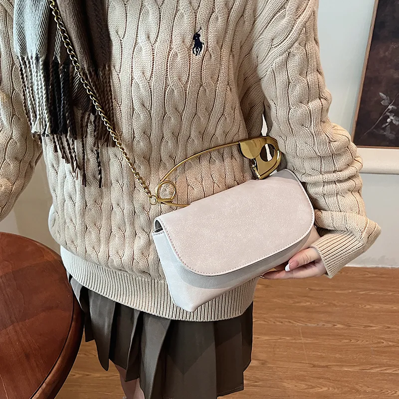 DCLOUD PU Shoulder Bag Crossbody Bag Handbag Regular Unisex Ecru Black/Brown/Burgundy-3