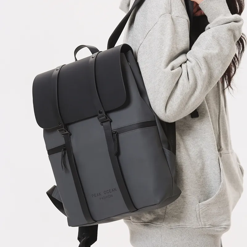 DCLOUD PU Backpack Regular Unisex Black/Gray-10