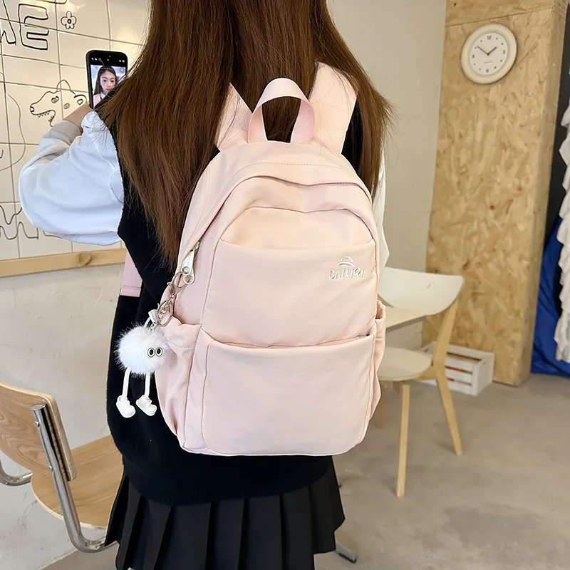 DCLOUD Nylon Backpack Unisex White/Black/Blue/Pink/Yellow/Khaki-12
