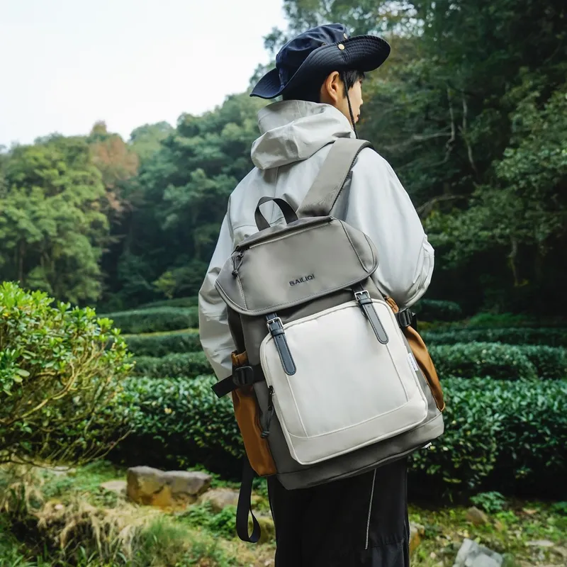 DCLOUD Nylon Backpack Large Size Unisex White/Black/Army Green/Light Green/Khaki-11