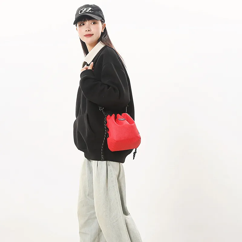 DCLOUD Nylon Crossbody Bag Regular Unisex Black/Khaki/Yellow/Red/Green-18