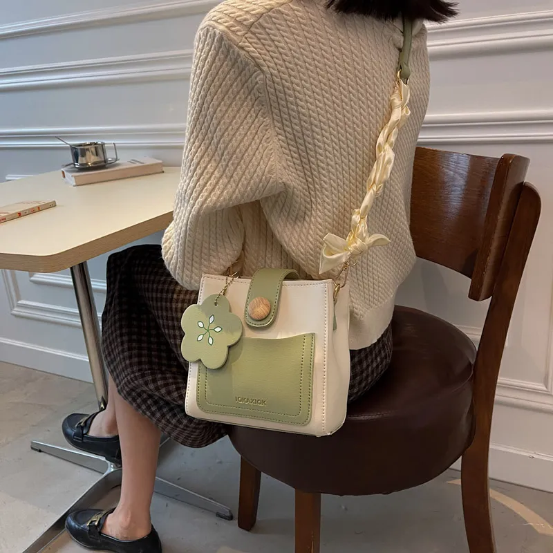 DCLOUD PU Crossbody Bag Women's Ecru/Yellow/Green/Black/Red/Orange-18