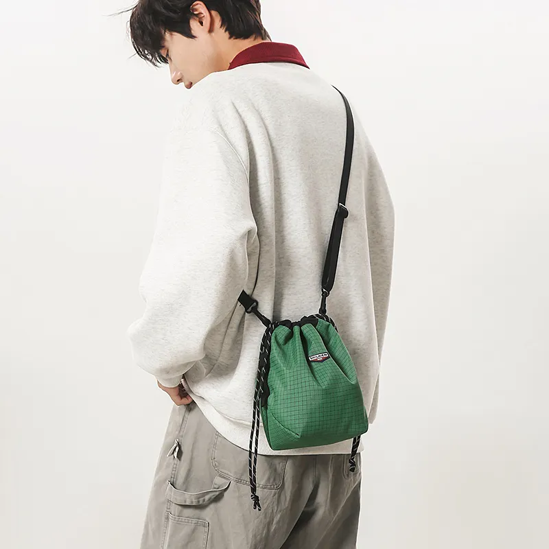 DCLOUD Nylon Crossbody Bag Regular Unisex Black/Khaki/Yellow/Red/Green-23