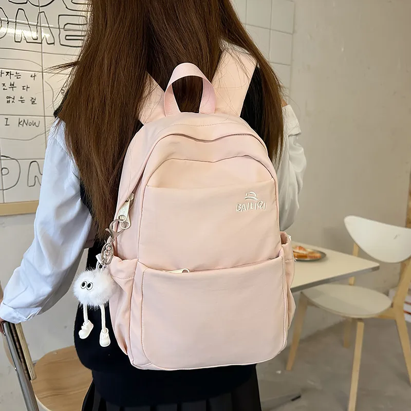DCLOUD Nylon Backpack Unisex White/Black/Blue/Pink/Yellow/Khaki-13