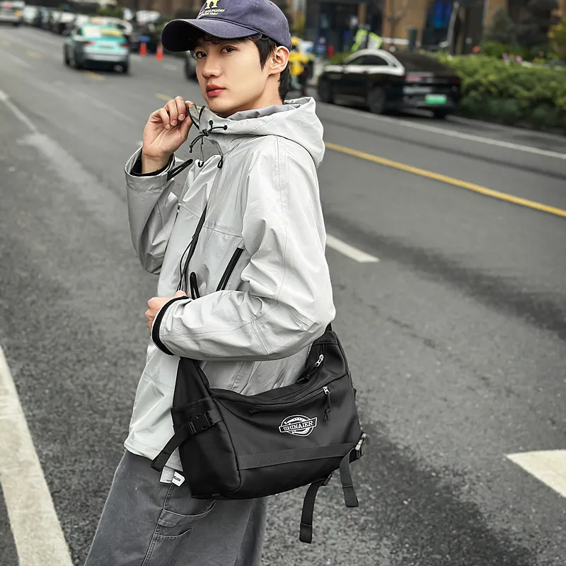 DCLOUD Nylon Messenger Bag, Crossbody Bag Unisex White/Black/Blue/Khaki/Red-9
