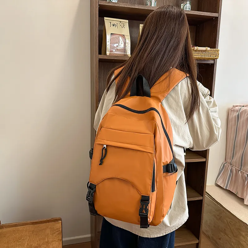 DCLOUD PU Backpack Small Size Unisex Orange/Ecru/Black/Gray/Pea Green-1