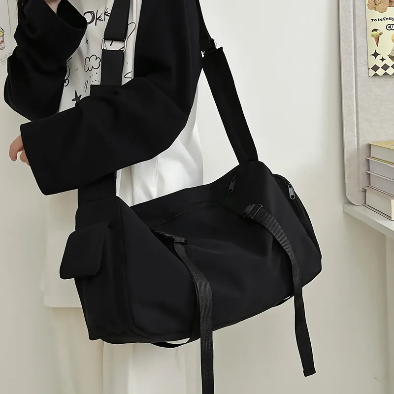 DCLOUD Nylon Crossbody Bag Unisex Blue/White/Black/Pink-11