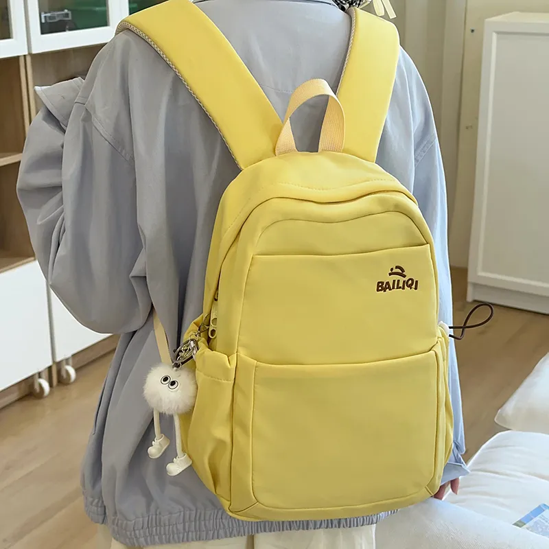 DCLOUD Nylon Backpack Unisex White/Black/Blue/Pink/Yellow/Khaki-21