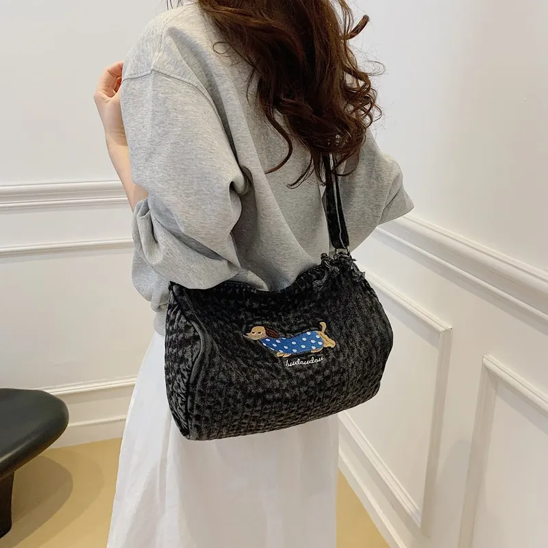 DCLOUD Denim Crossbody Bag Women's Black/Blue-5