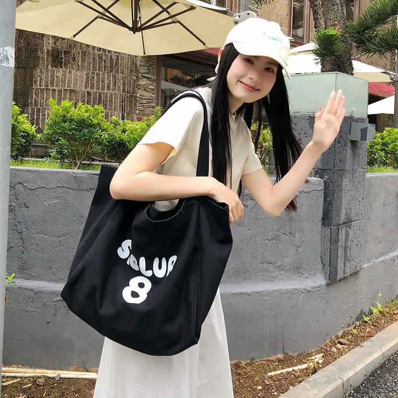 DCLOUD Canvas Tote Bag, Shopping Bag, Canvas Bag, Shoulder Bag Unisex Multicolor-21