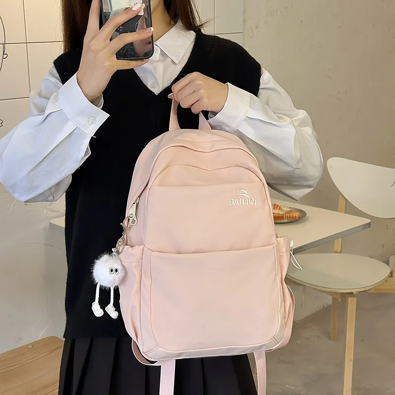 DCLOUD Nylon Backpack Unisex White/Black/Blue/Pink/Yellow/Khaki-16