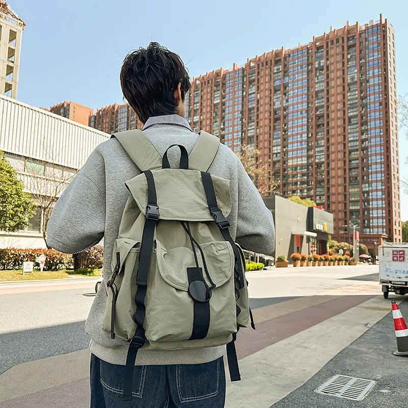 DCLOUD Nylon Backpack Unisex Orange/White/Black/Green/Light Gray-21