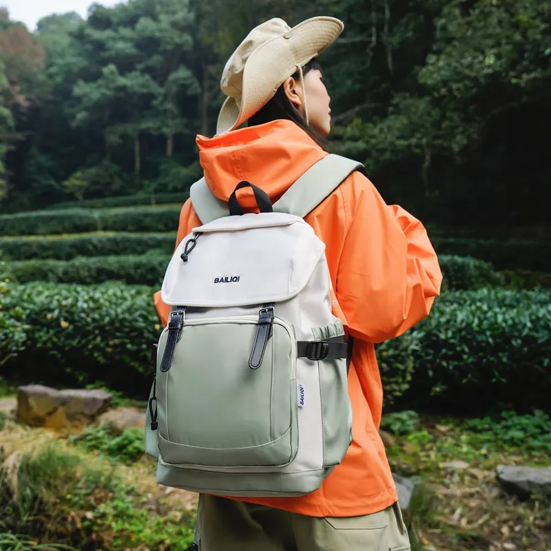 DCLOUD Nylon Backpack Large Size Unisex White/Black/Army Green/Light Green/Khaki-17