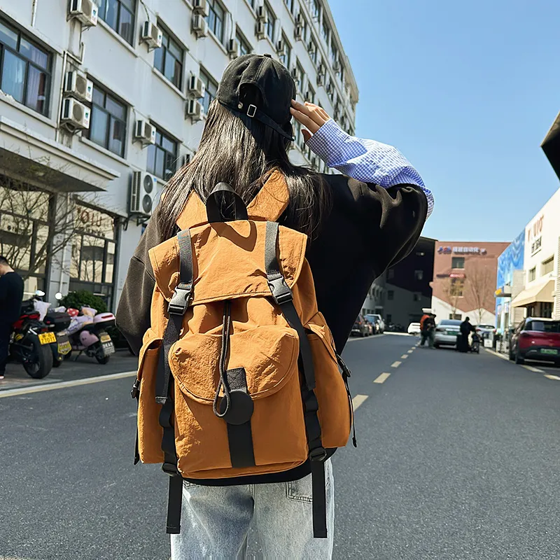 DCLOUD Nylon Backpack Unisex Orange/White/Black/Green/Light Gray-1