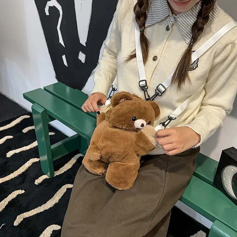 DCLOUD Plush Backpack Trumpets Women's Brown Bear/Khaki Bear/White Puppy/White Lamb-1