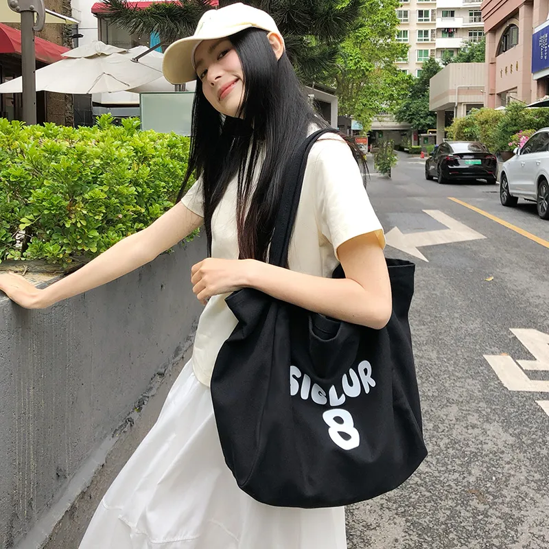 DCLOUD Canvas Tote Bag, Shopping Bag, Canvas Bag, Shoulder Bag Unisex Multicolor-25