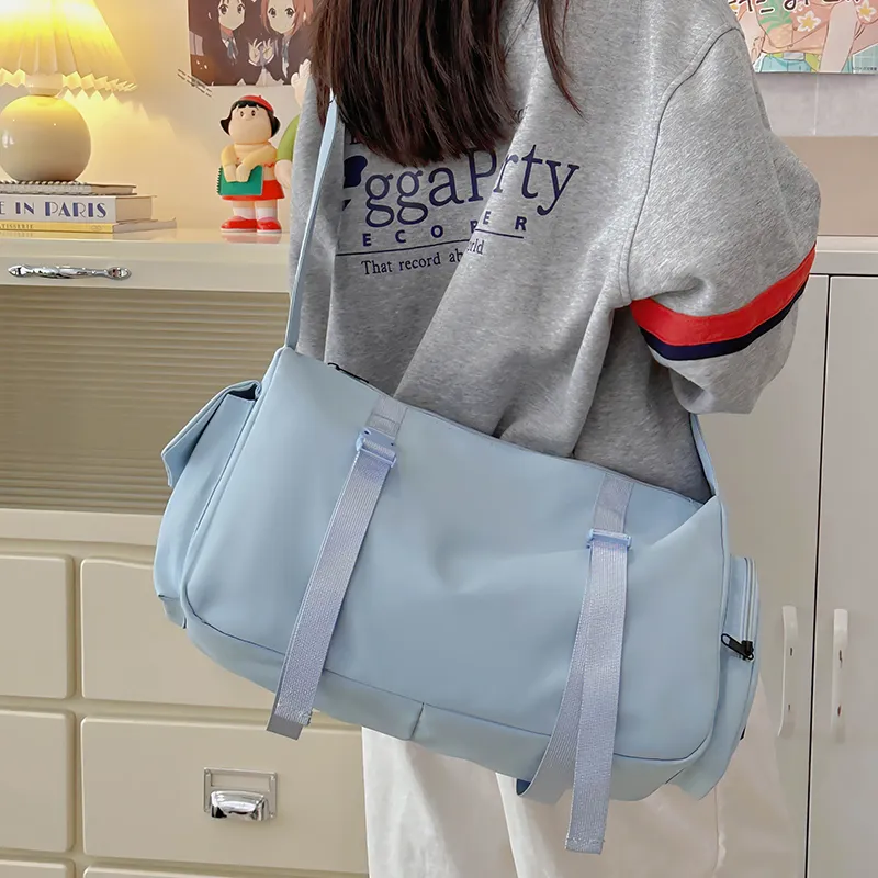 DCLOUD Nylon Crossbody Bag Unisex Blue/White/Black/Pink-2