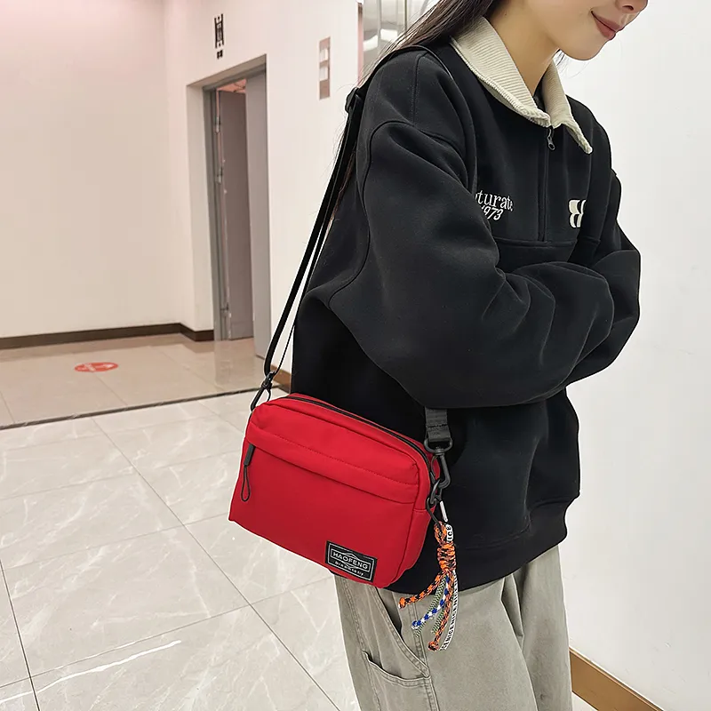 DCLOUD Nylon Backpack, Shoulder Bag, Crossbody Bag Regular Unisex White/Black/Yellow/Orange/Red-27