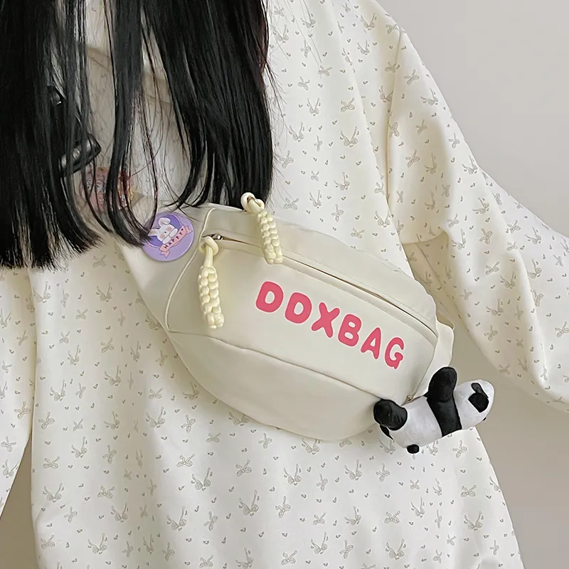 DCLOUD Nylon Backpack, Crossbody Bag, Sling Bag Regular Unisex White/Black/Pink/Yellow/Green-5