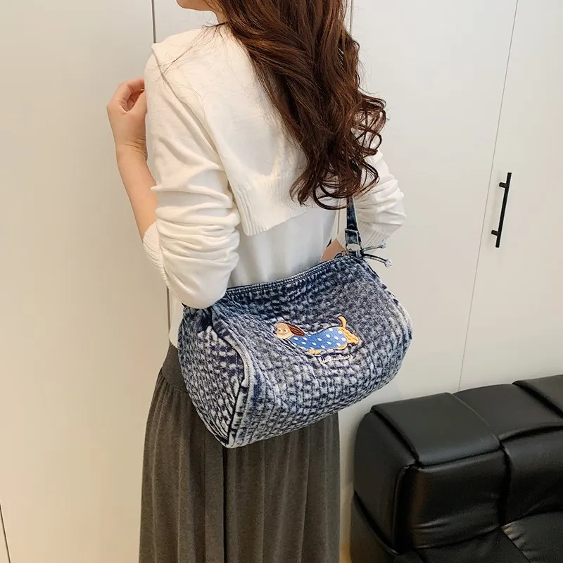 DCLOUD Denim Crossbody Bag Women's Black/Blue-11