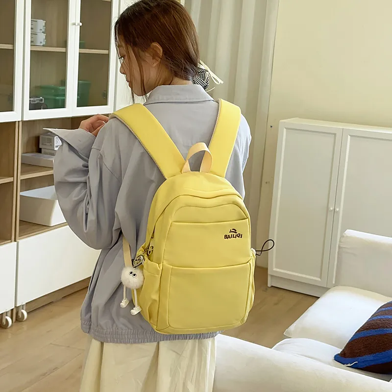 DCLOUD Nylon Backpack Unisex White/Black/Blue/Pink/Yellow/Khaki-23