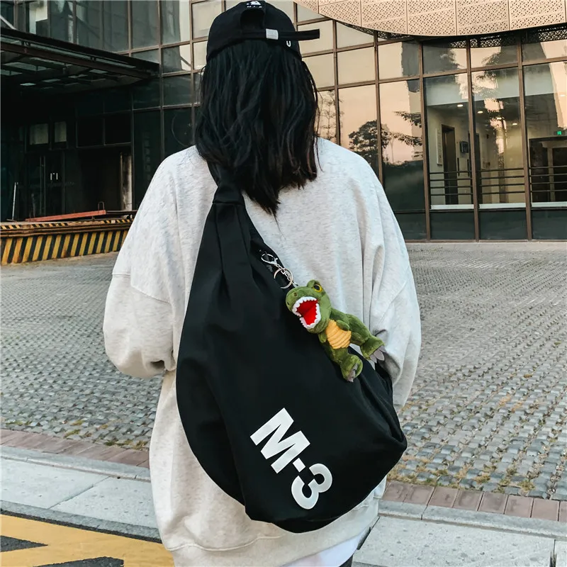 DCLOUD Nylon Shoulder Bag Unisex Black-3