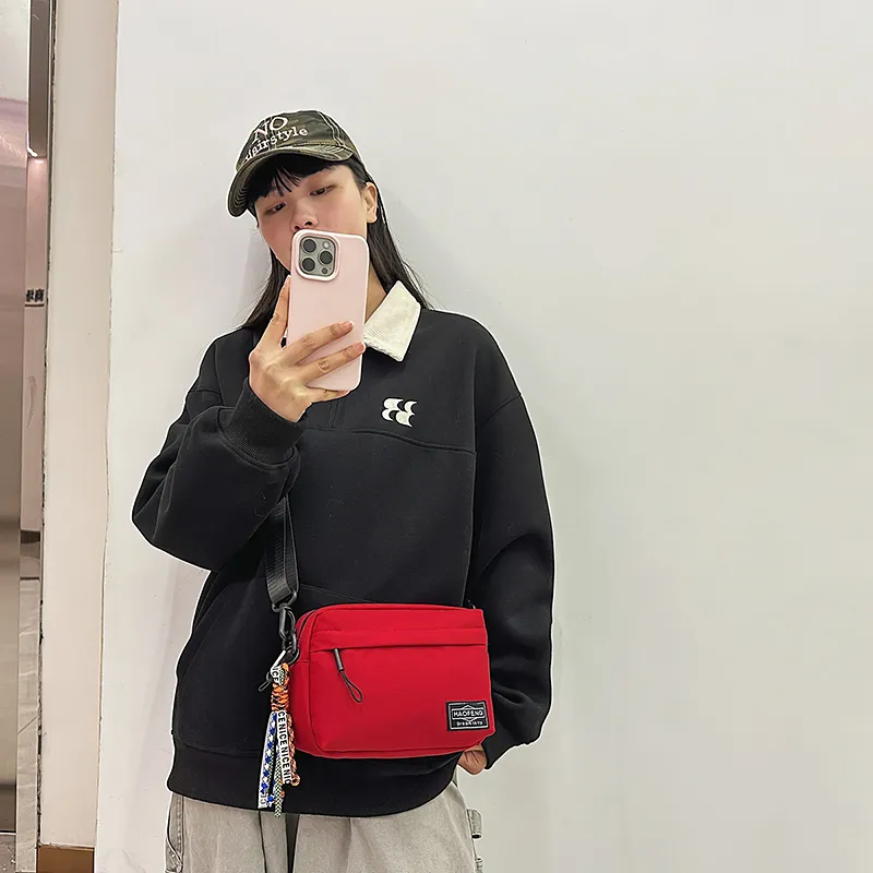 DCLOUD Nylon Backpack, Shoulder Bag, Crossbody Bag Regular Unisex White/Black/Yellow/Orange/Red-23