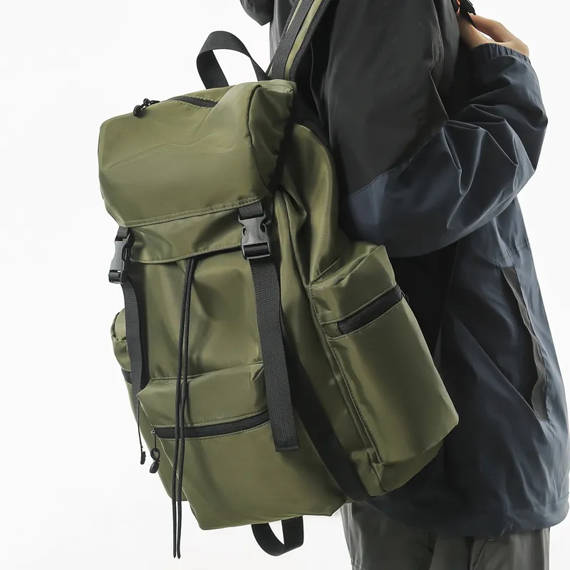 DCLOUD Nylon Backpack Unisex Blue/Black/Grass Green/Army Green/Pink/Khaki-11