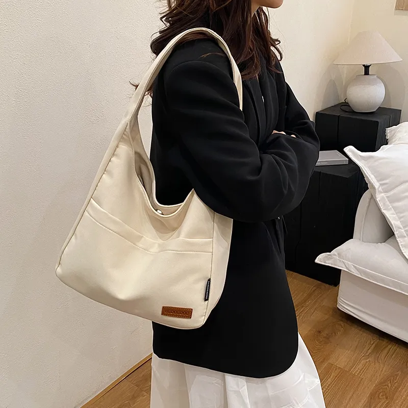 DCLOUD Canvas Bag Tote Shoulder Bag Unisex Multicolor-4