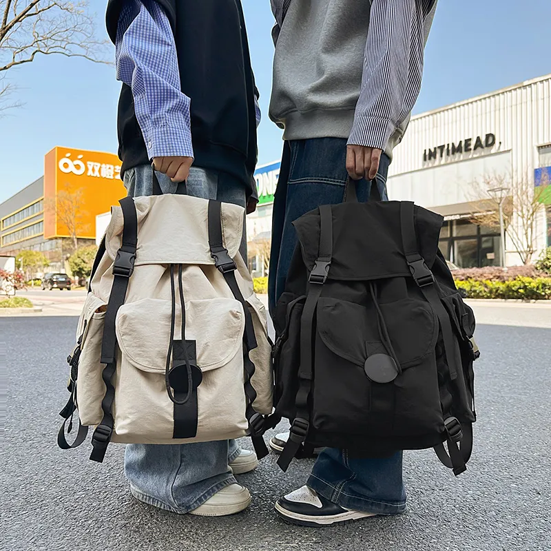 DCLOUD Nylon Backpack Unisex Orange/White/Black/Green/Light Gray-16
