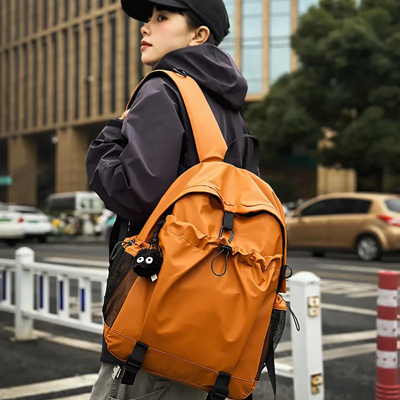 DCLOUD Laminated Oxford Cloth Backpack Large Size Unisex Multicolor-4