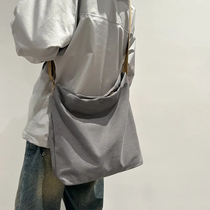 DCLOUD Canvas Backpack Crossbody Bag Regular Unisex Khaki/Black/Gray/Brown/Green-11