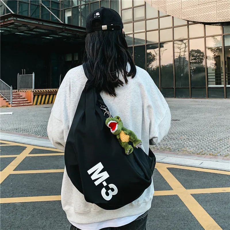 DCLOUD Nylon Shoulder Bag Unisex Black-5