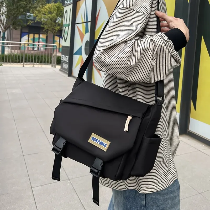 DCLOUD Composite Cloth Backpack Shoulder Bag Crossbody Bag Unisex Ecru Khaki/Green Khaki/Red Khaki/Black-13
