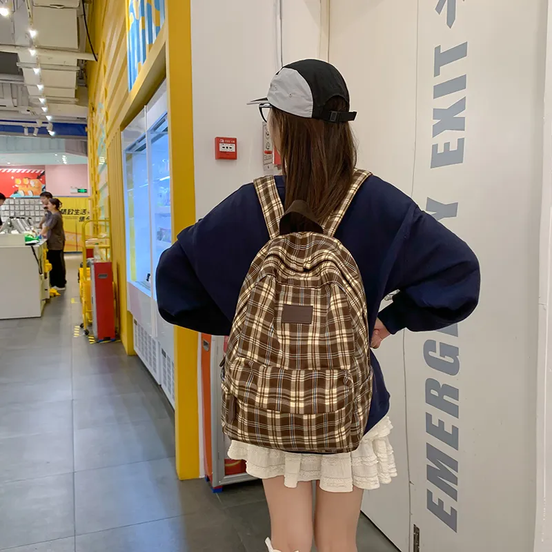 DCLOUD Nylon Backpack Regular Unisex Bowknot Dog/Blue Shirt Dog/Bowknot Style/Small Logo Style-10
