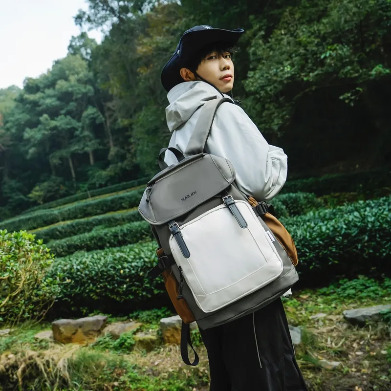 DCLOUD Nylon Backpack Large Size Unisex White/Black/Army Green/Light Green/Khaki-12