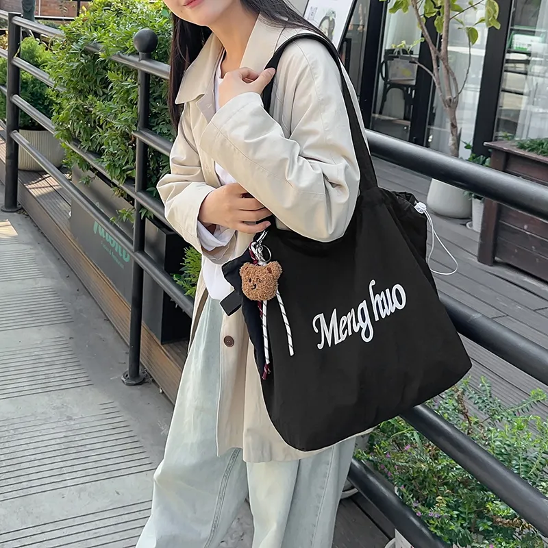 DCLOUD Nylon Tote Bag Shoulder Bag Women's Yellow/White/Gray/Black/Blue/Khaki/Red-12
